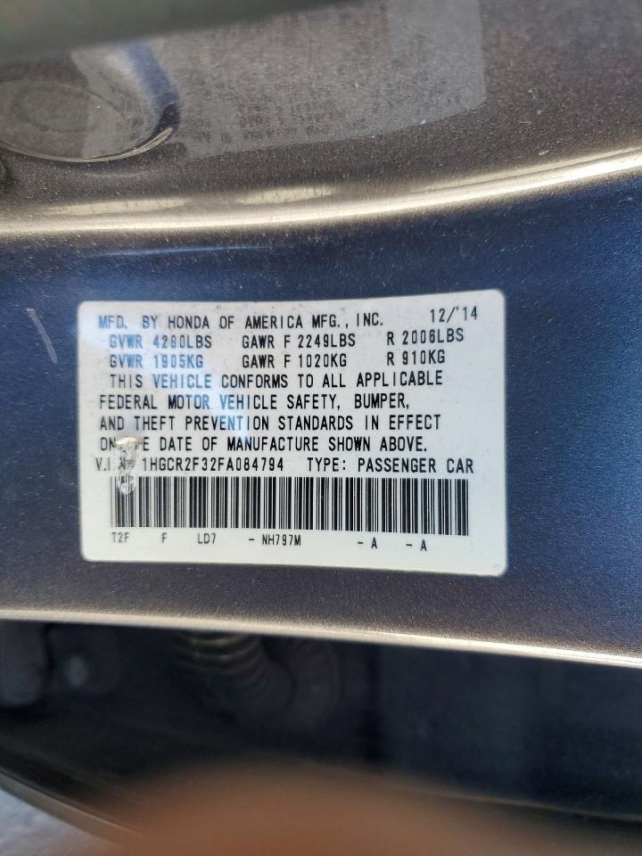 2015 HONDA ACCORD LX photo 12