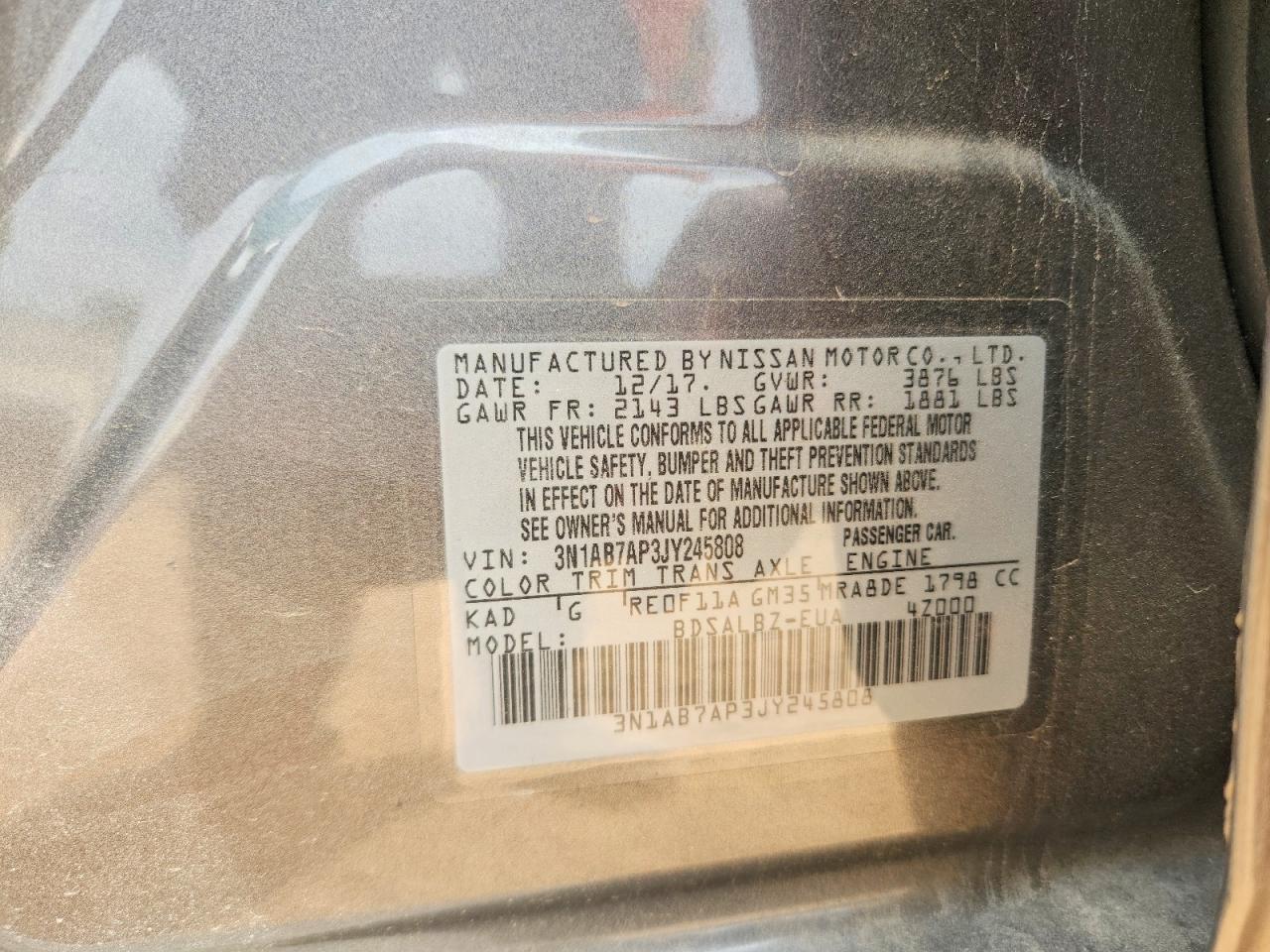 2018 NISSAN SENTRA S photo 25