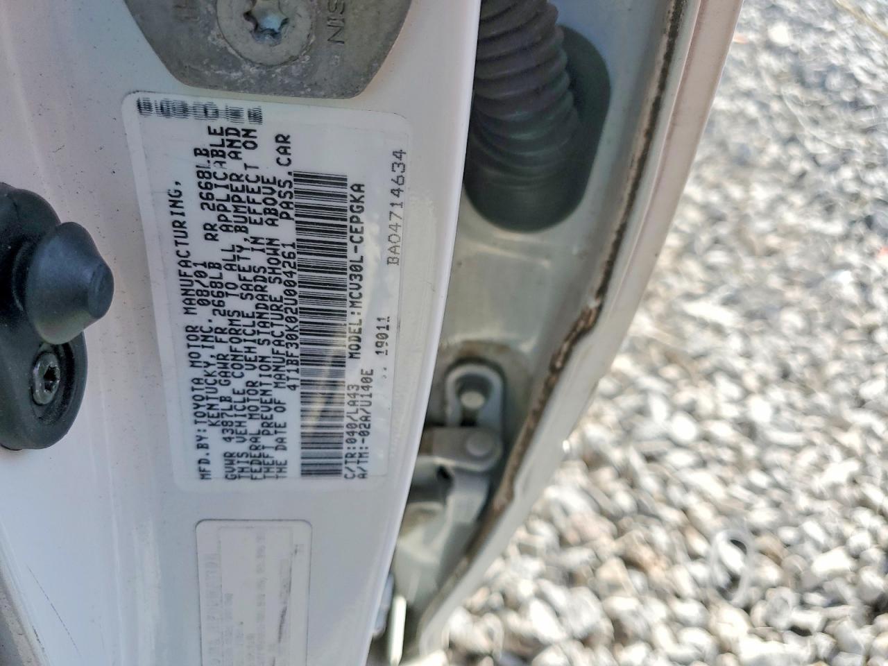 2002 TOYOTA CAMRY XLE V6 photo 23