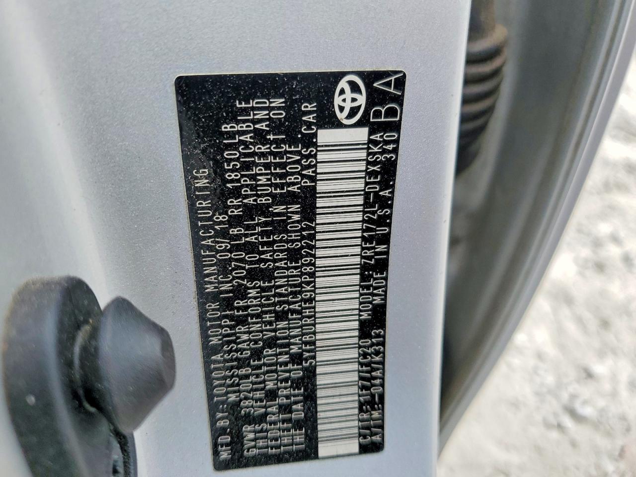 2019 TOYOTA COROLLA SE photo 23