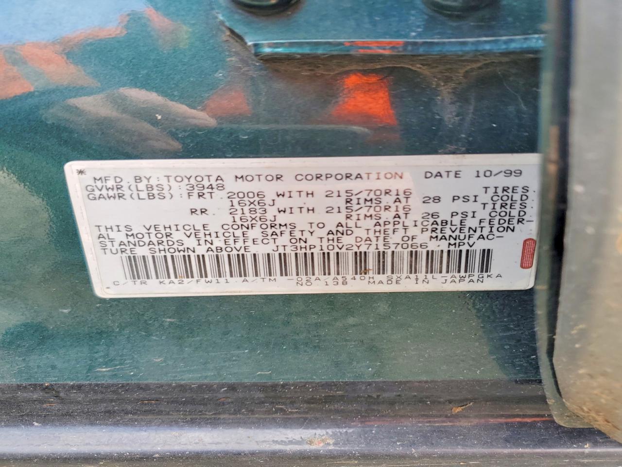 2000 TOYOTA RAV4 BASE photo 25