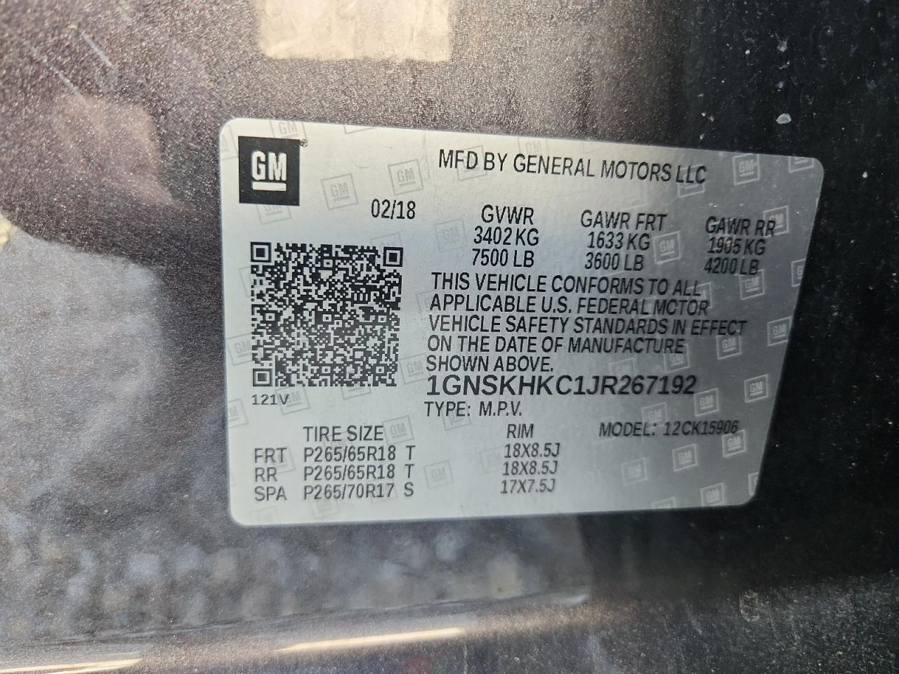 2018 CHEVROLET SUBURBAN K1500 LT photo 37