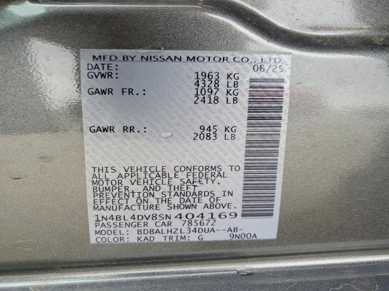 2025 NISSAN ALTIMA 2.5 SV photo 37