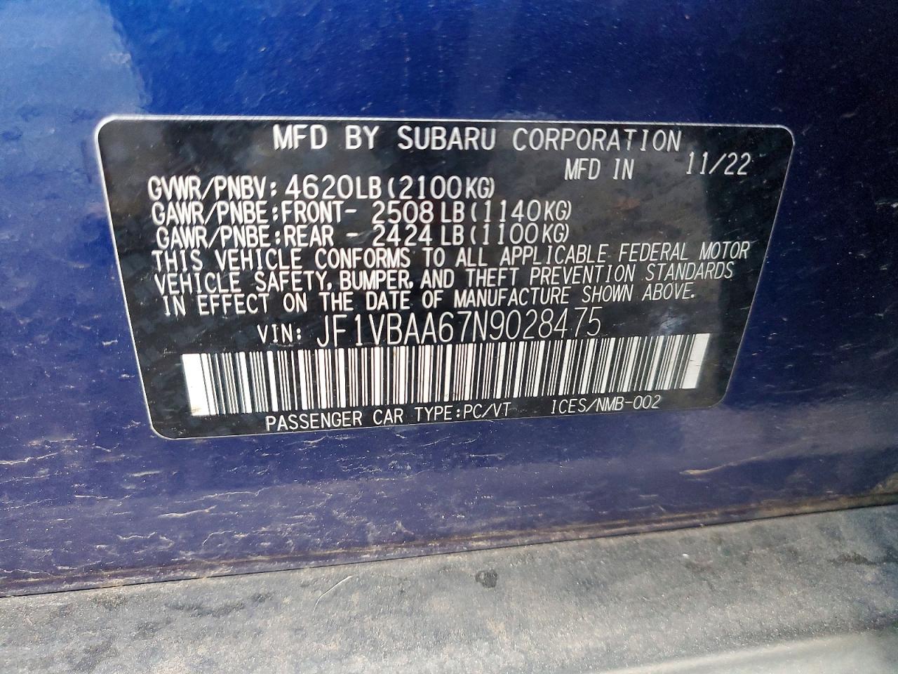2022 SUBARU WRX photo 23