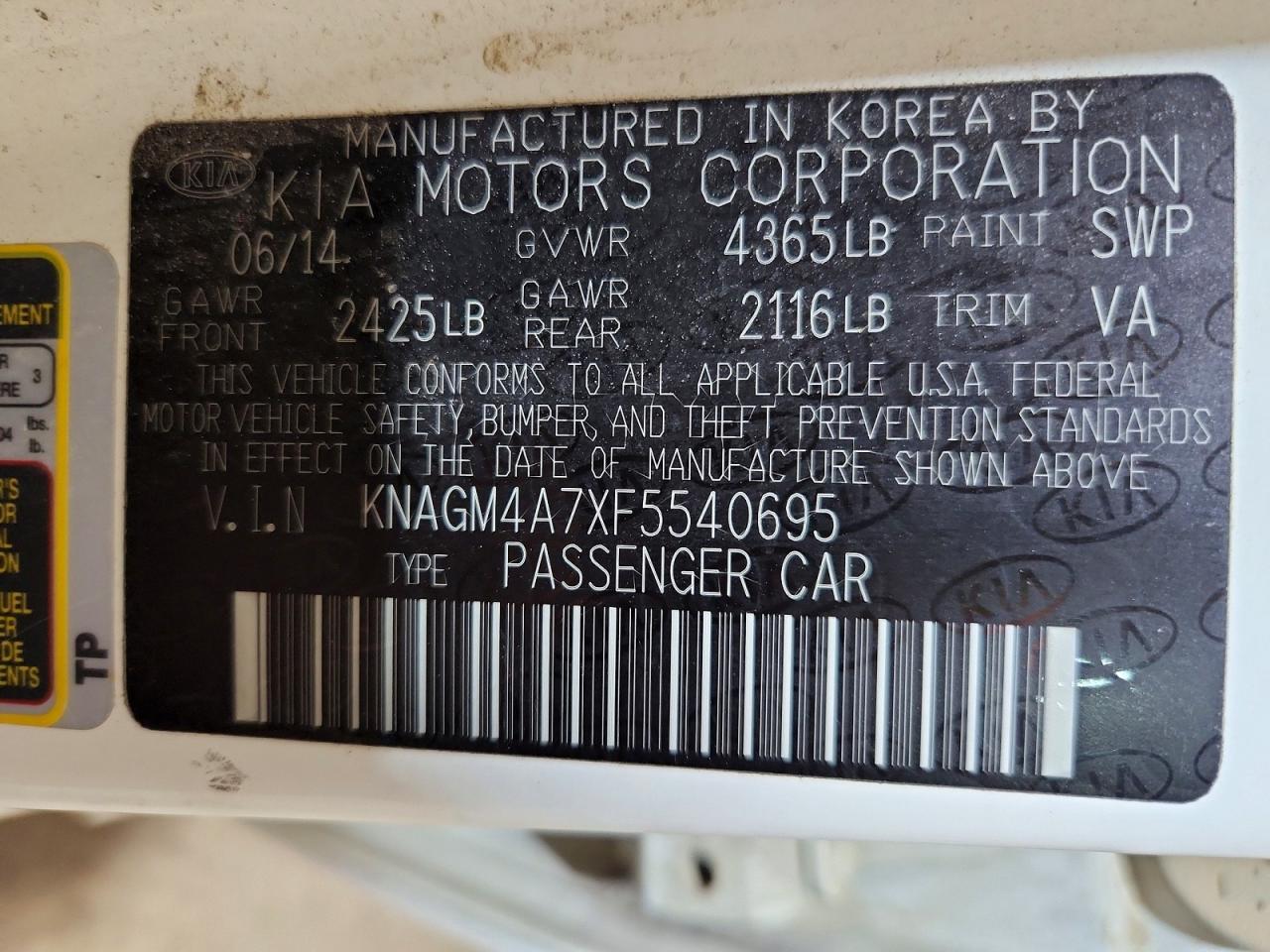 2015 KIA OPTIMA LX photo 23