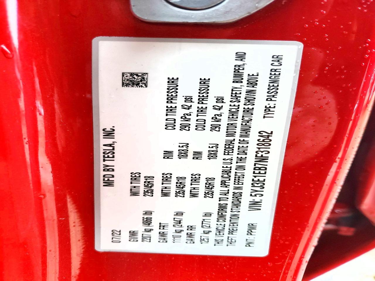 2022 TESLA MODEL 3 photo 12