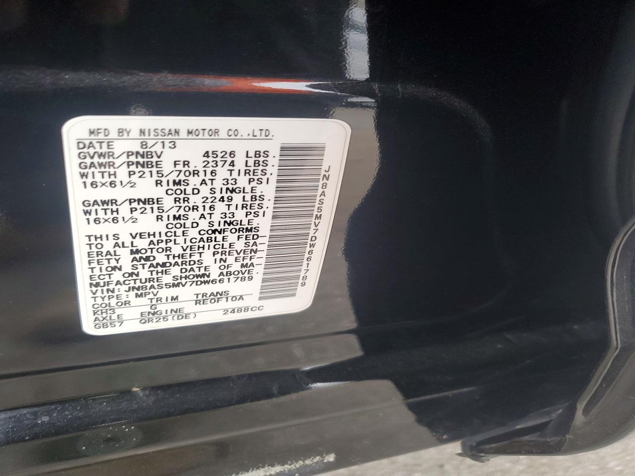 2013 NISSAN ROGUE S photo 37