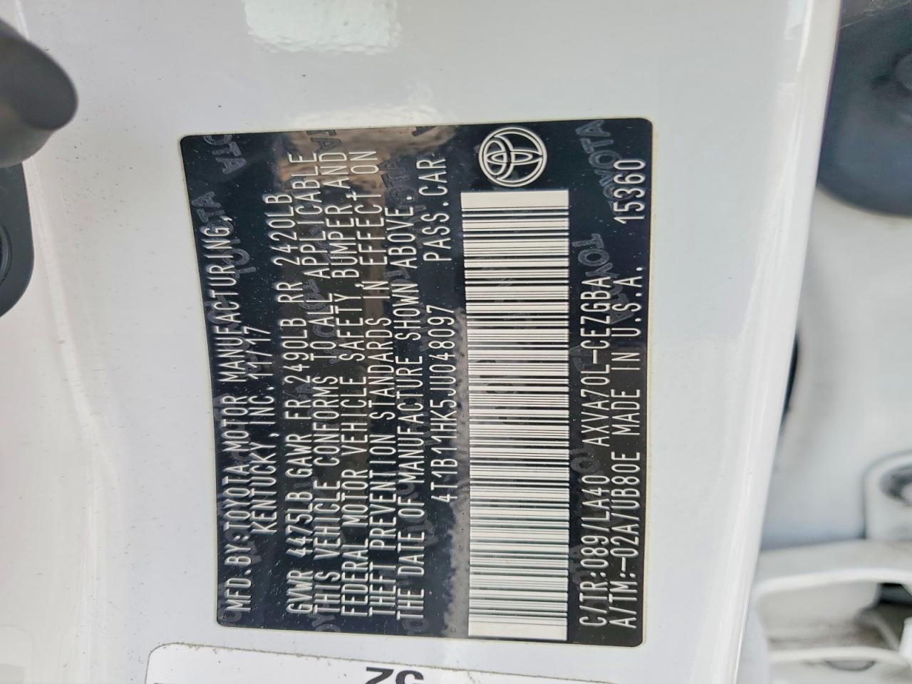 2018 TOYOTA CAMRY XLE photo 23