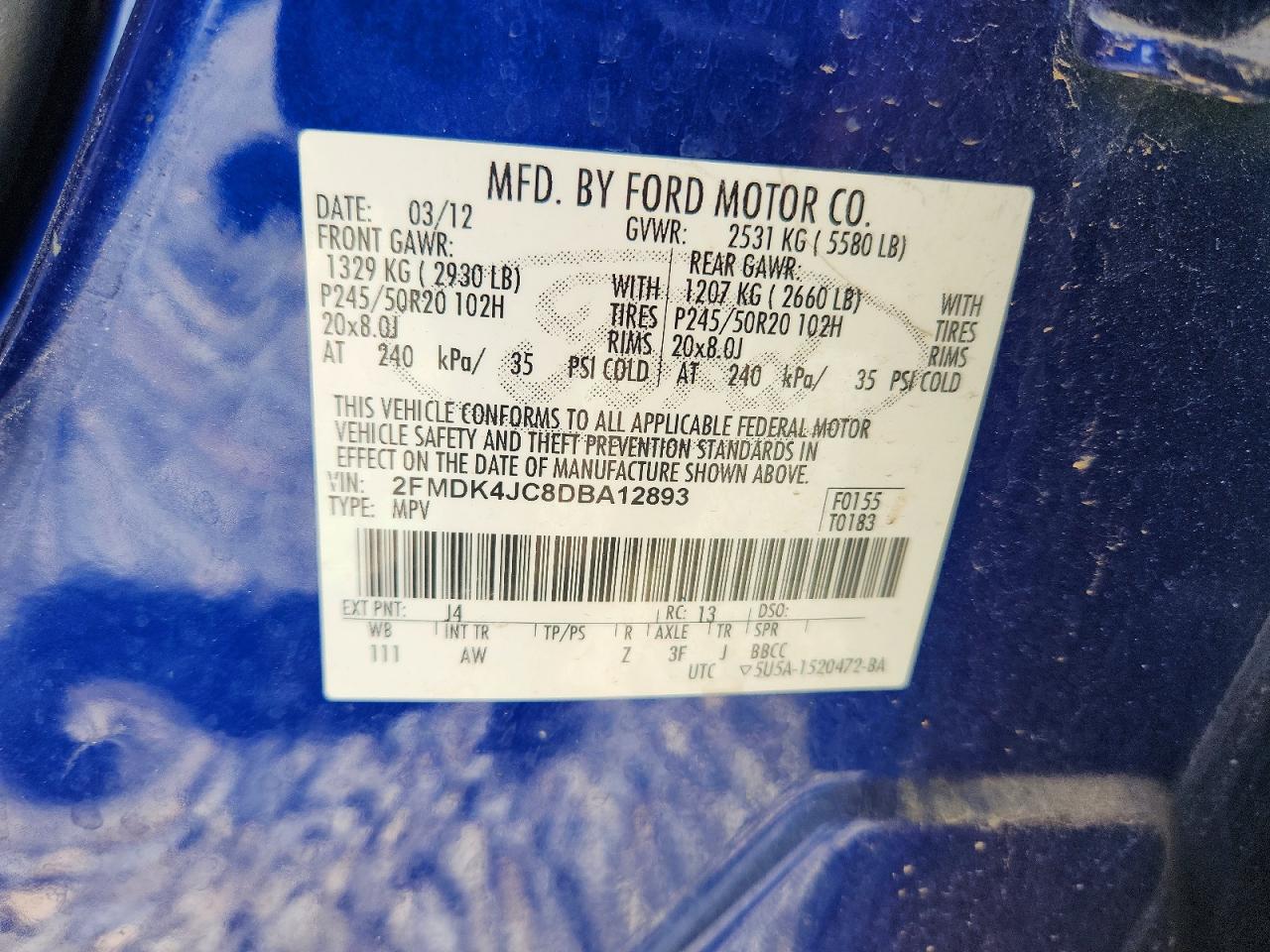 2013 FORD EDGE SEL photo 25