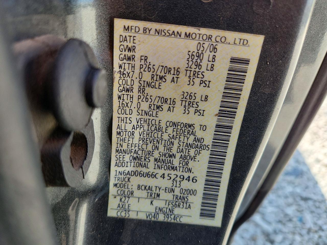2006 NISSAN FRONTIER SE photo 12