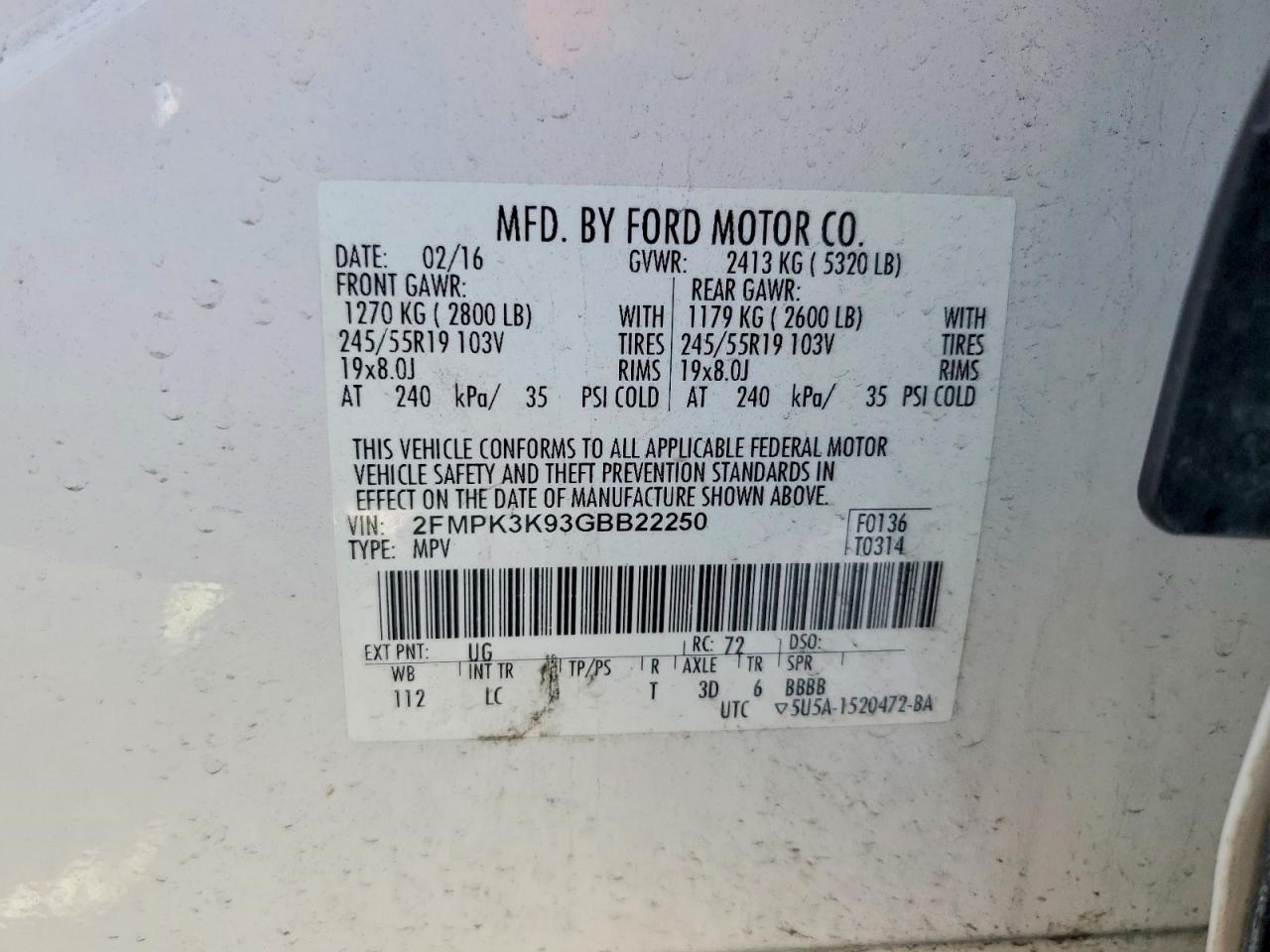 2016 FORD EDGE TITANIUM photo 14