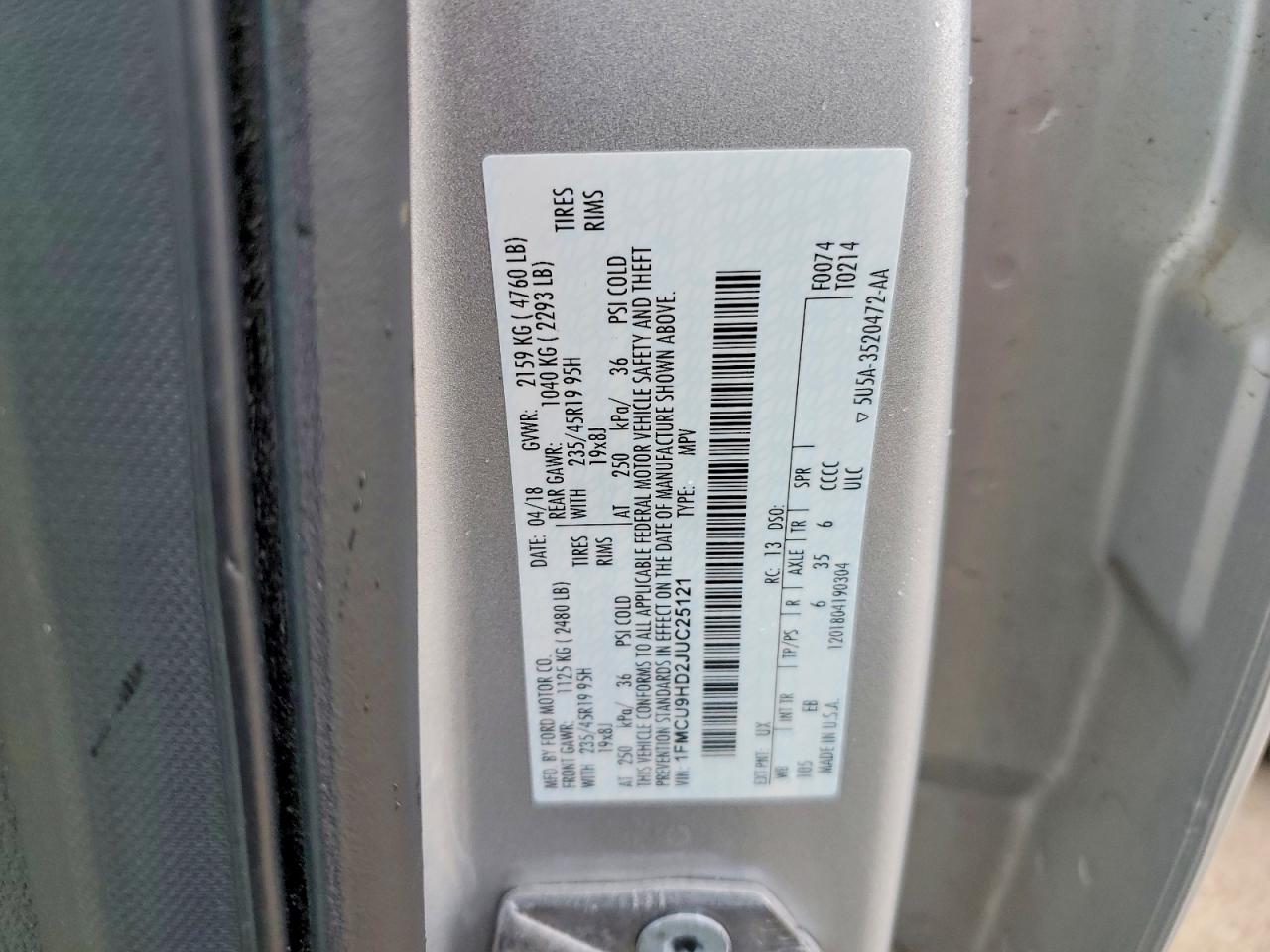 2018 FORD ESCAPE SEL photo 27