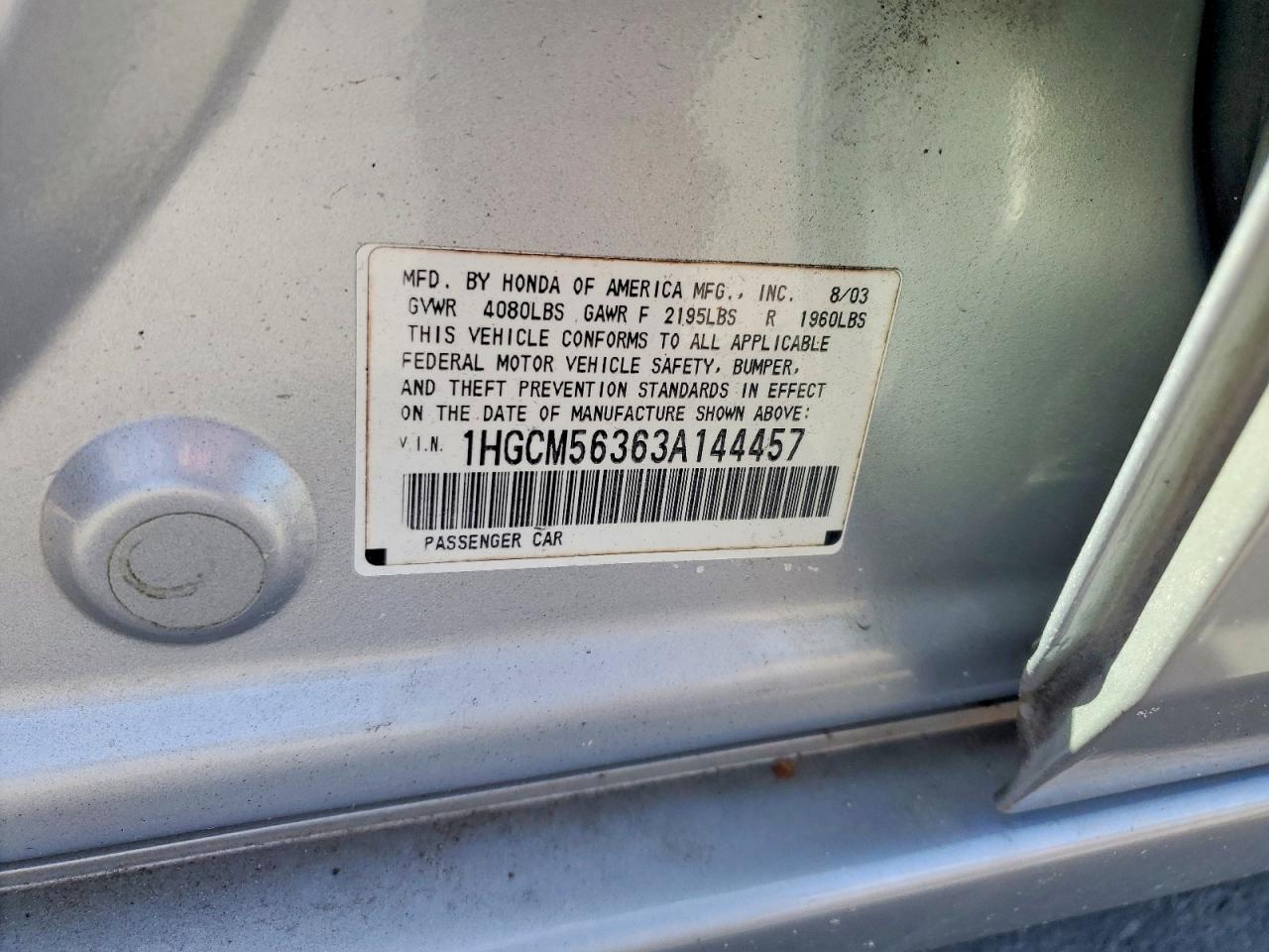 2003 HONDA ACCORD LX photo 23