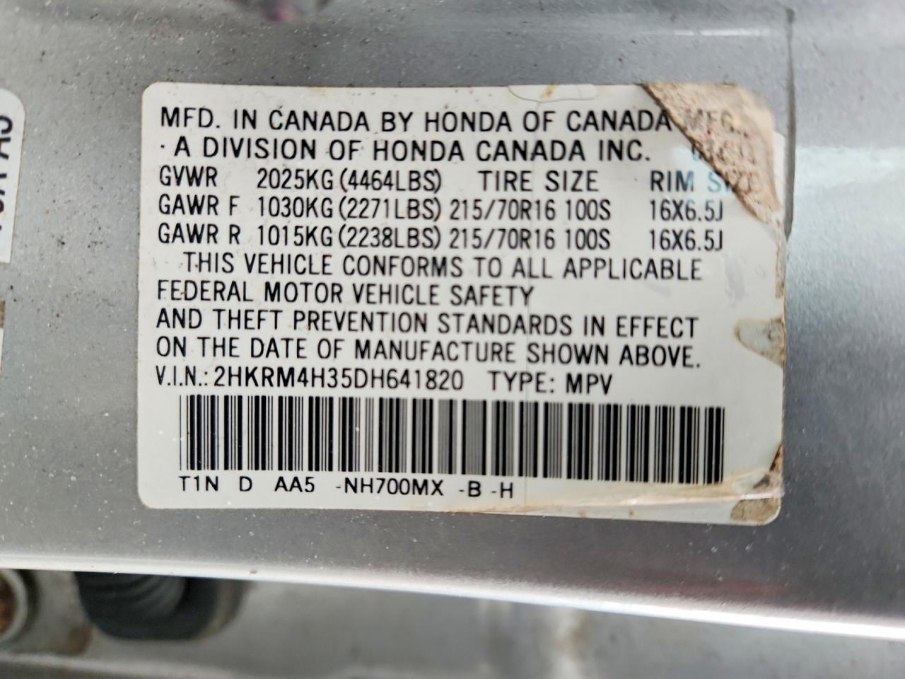 2013 HONDA CR-V LX photo 13