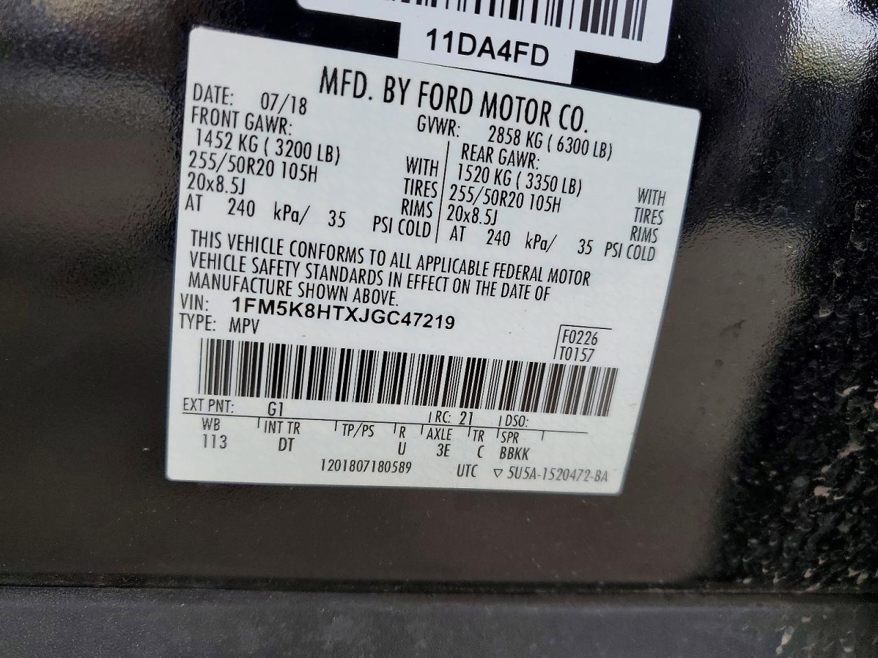2018 FORD EXPLORER PLATINUM photo 23