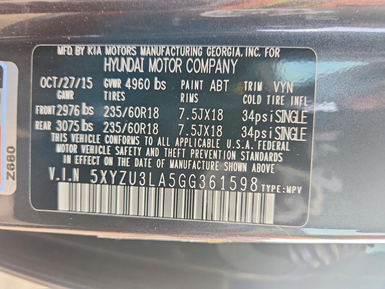 2016 HYUNDAI SANTA FE SPORT 2.0T photo 12