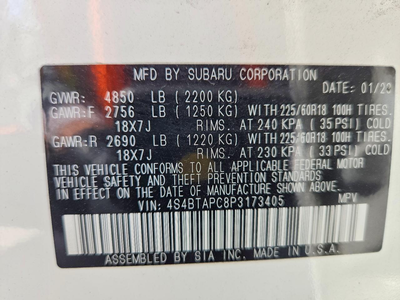 2023 SUBARU OUTBACK TOURING photo 27