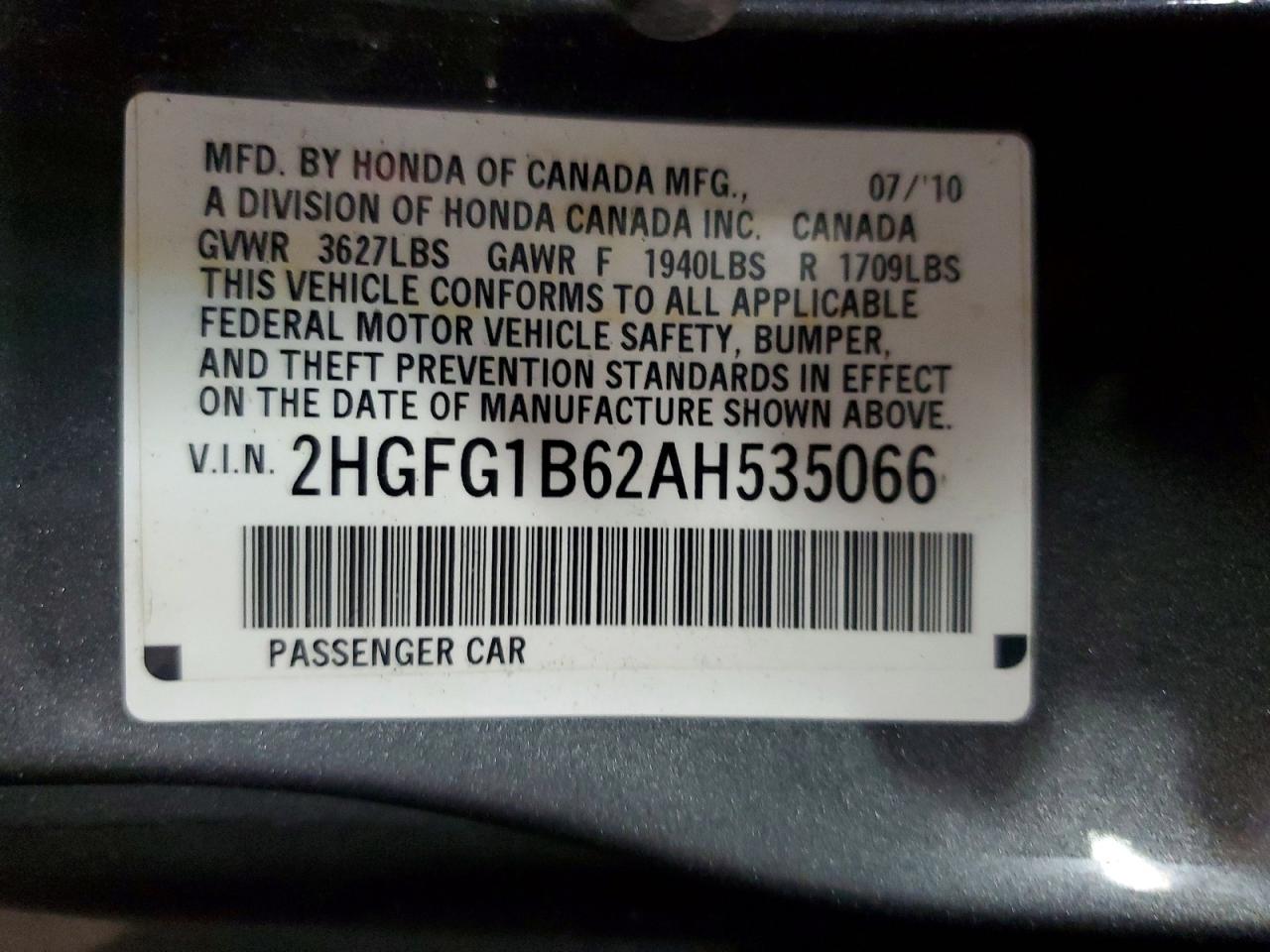 2010 HONDA CIVIC LX photo 23
