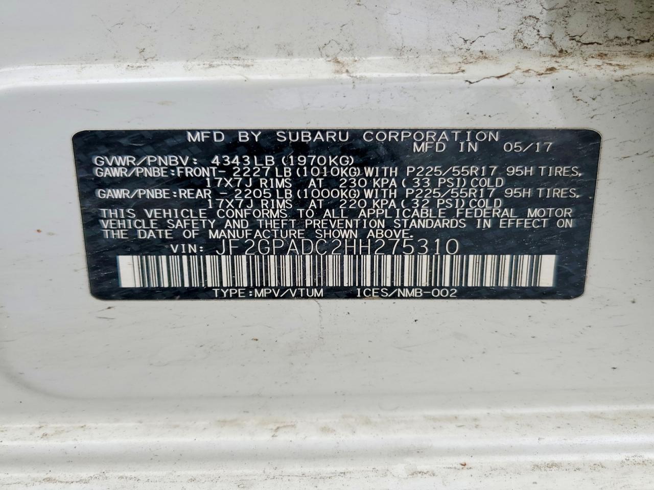 2017 SUBARU CROSSTREK PREMIUM photo 13