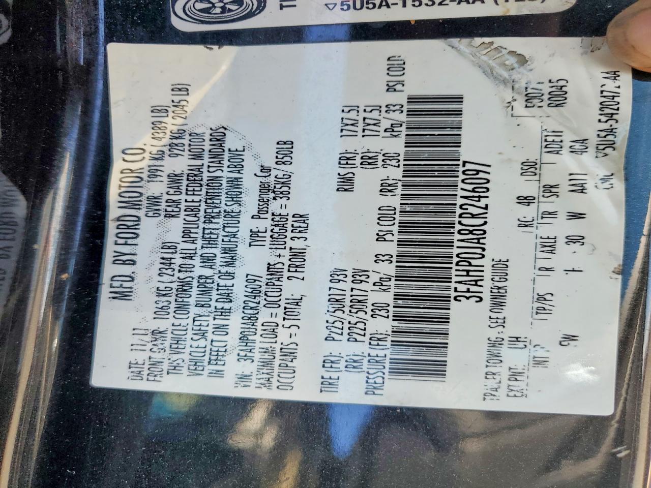 2012 FORD FUSION SEL photo 23