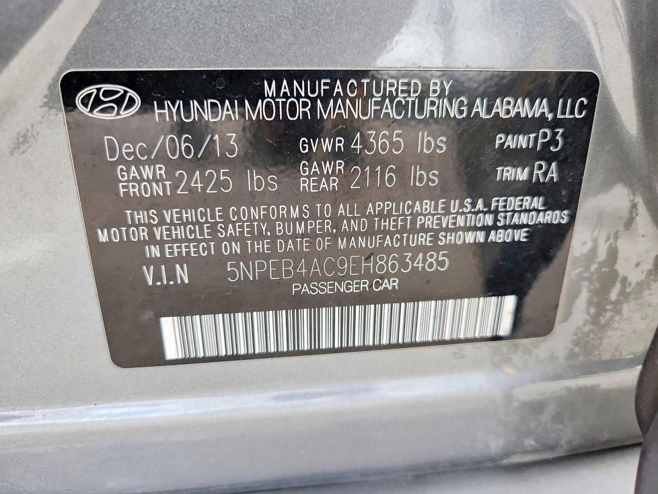 2014 HYUNDAI SONATA GLS photo 23