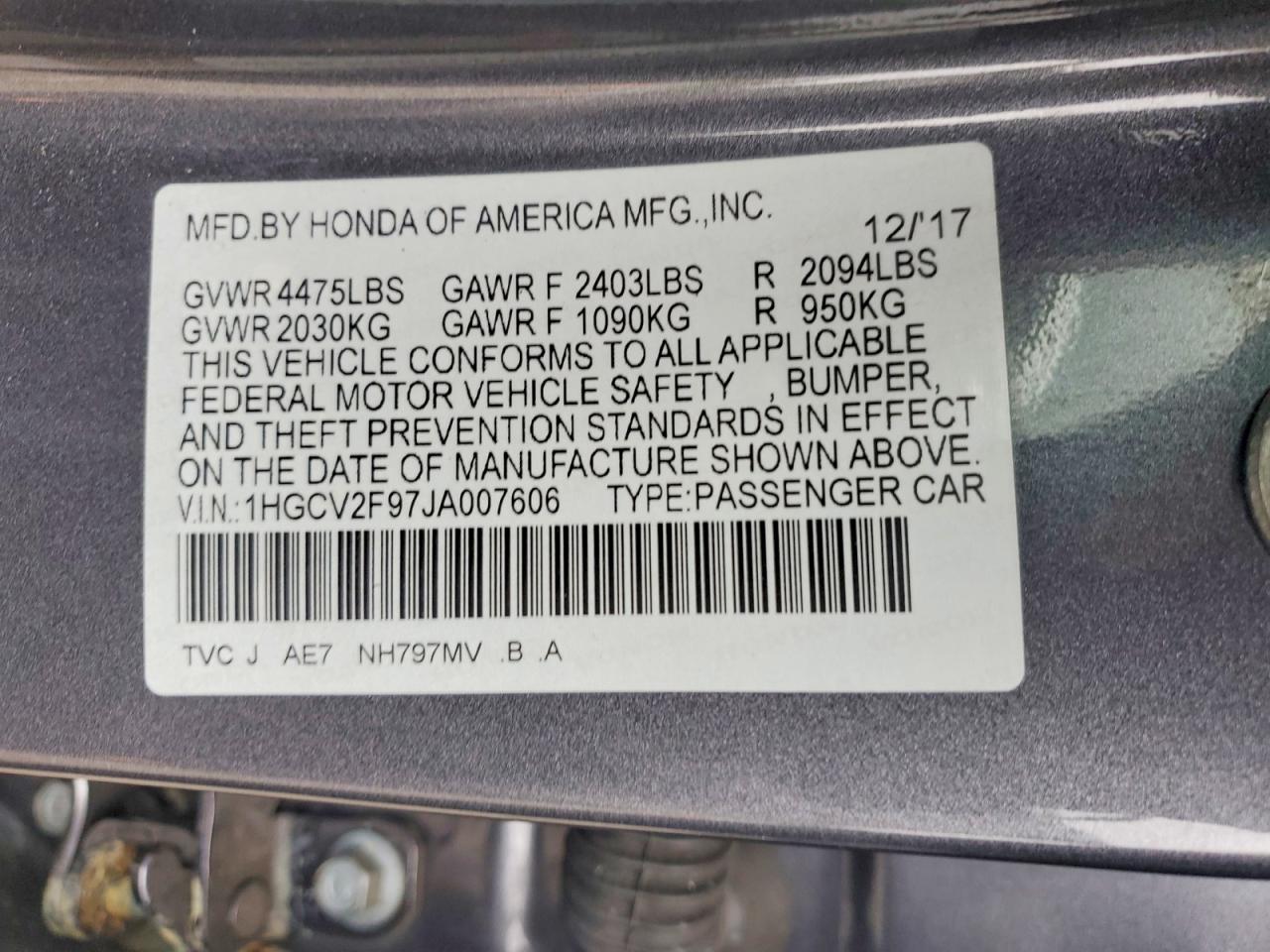 2018 HONDA ACCORD TOURING photo 23