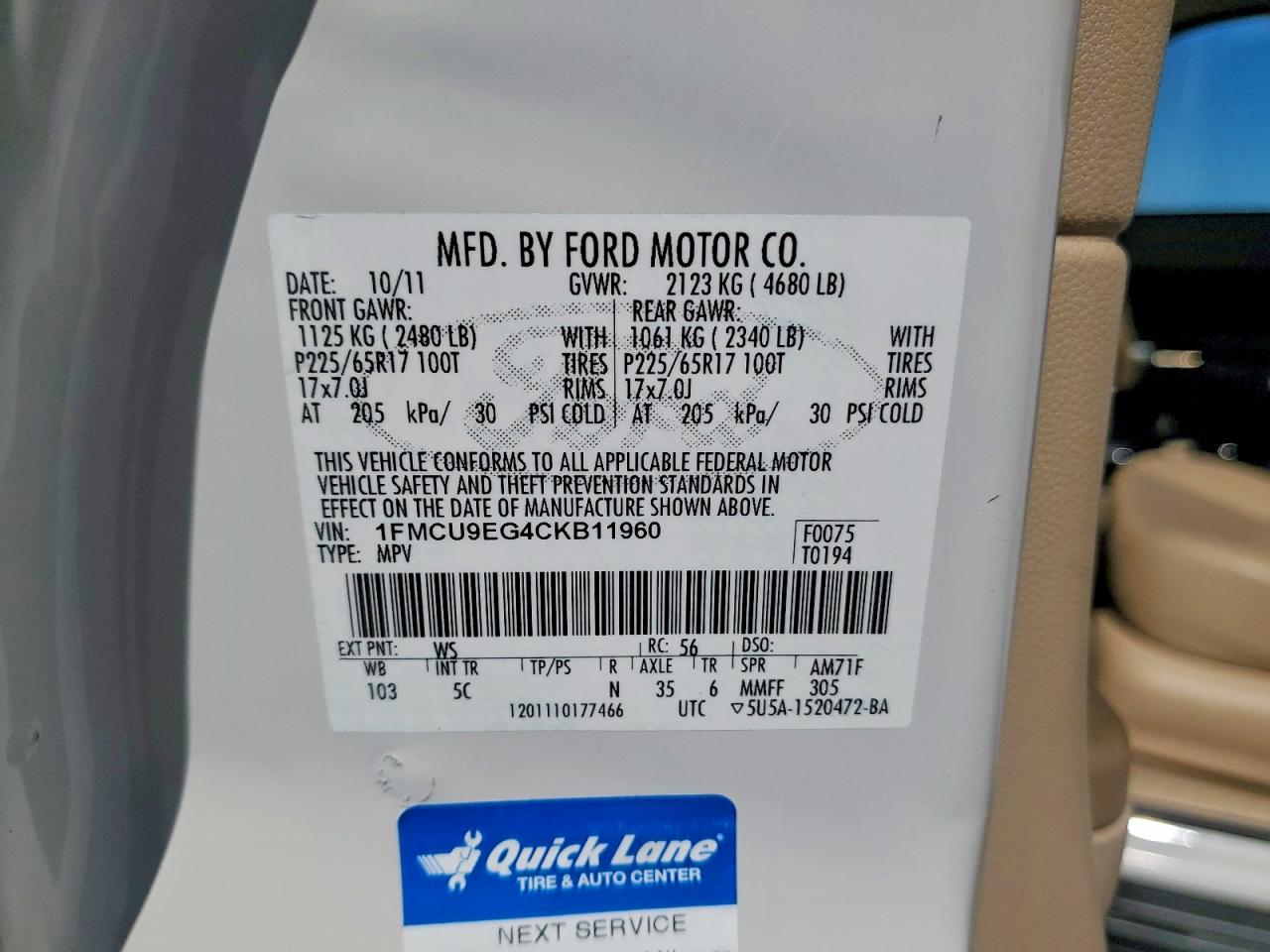 2012 FORD ESCAPE LIMITED photo 37