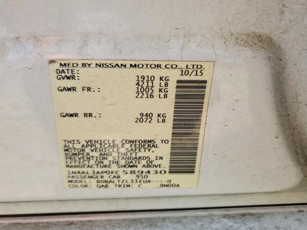 2015 NISSAN ALTIMA 2.5 SL photo 23
