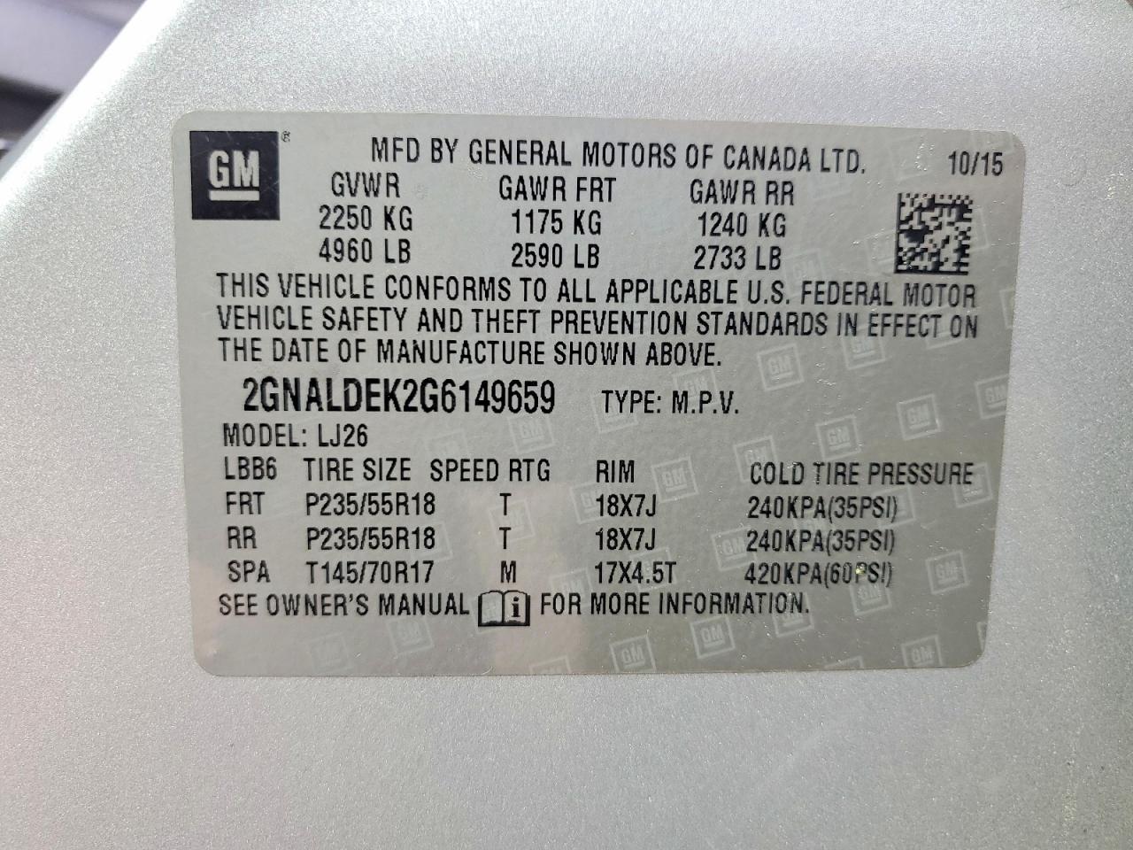 2016 CHEVROLET EQUINOX LTZ photo 25