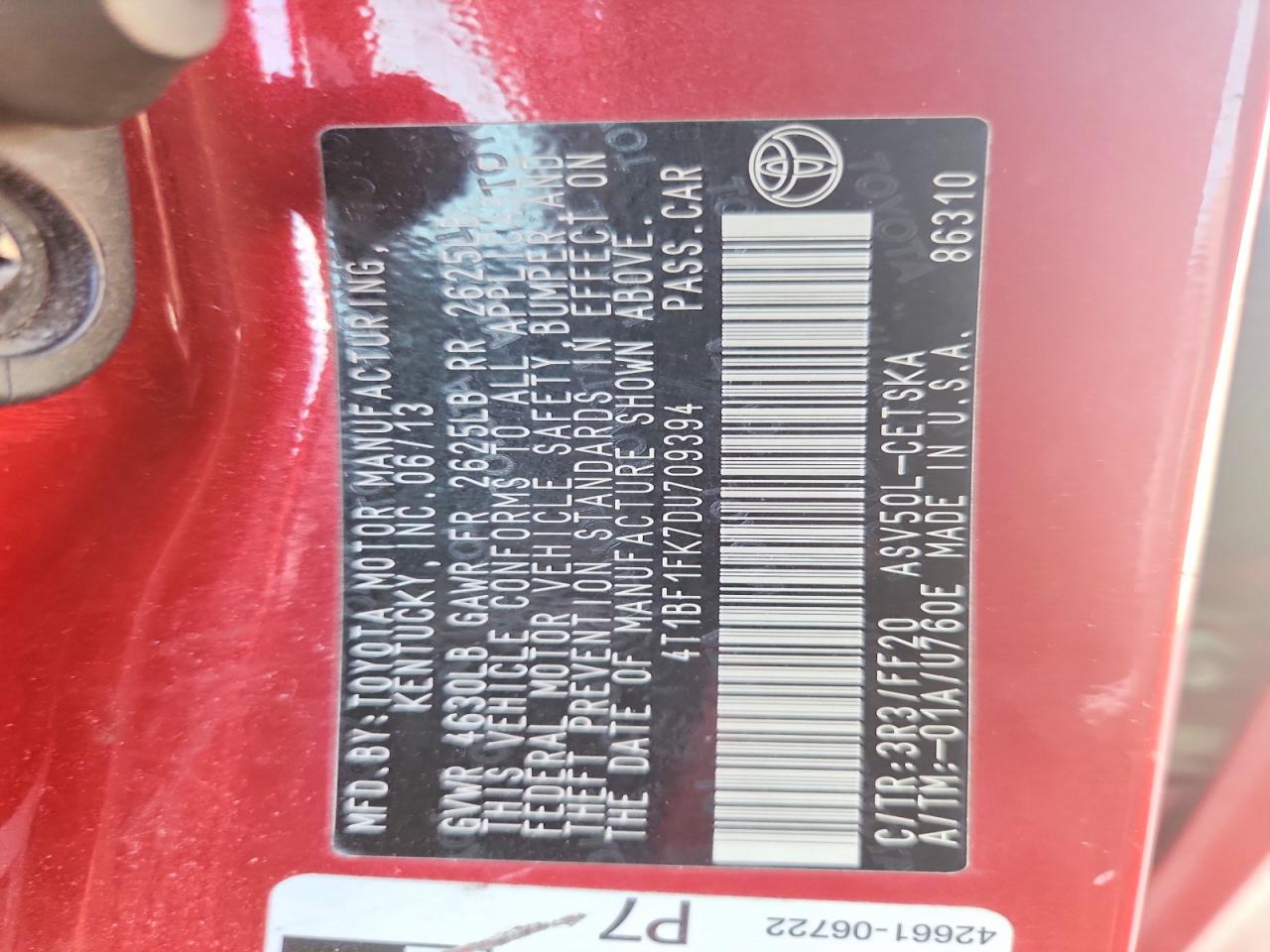 2013 TOYOTA CAMRY SE photo 23
