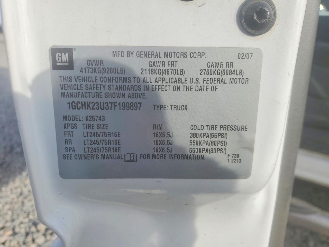 2007 CHEVROLET SILVERADO K2500 HEAVY DUTY photo 12