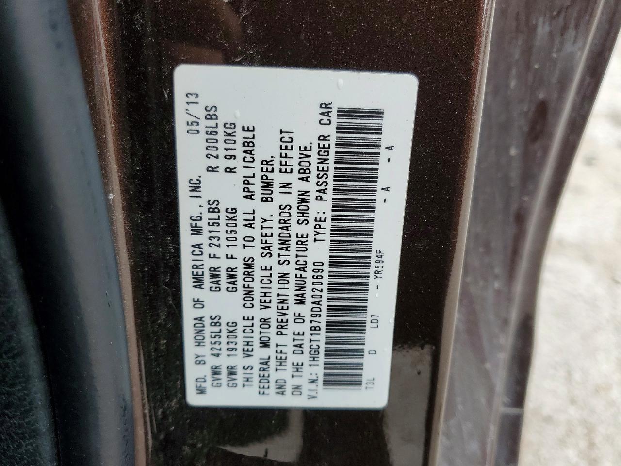 2013 HONDA ACCORD EX photo 23