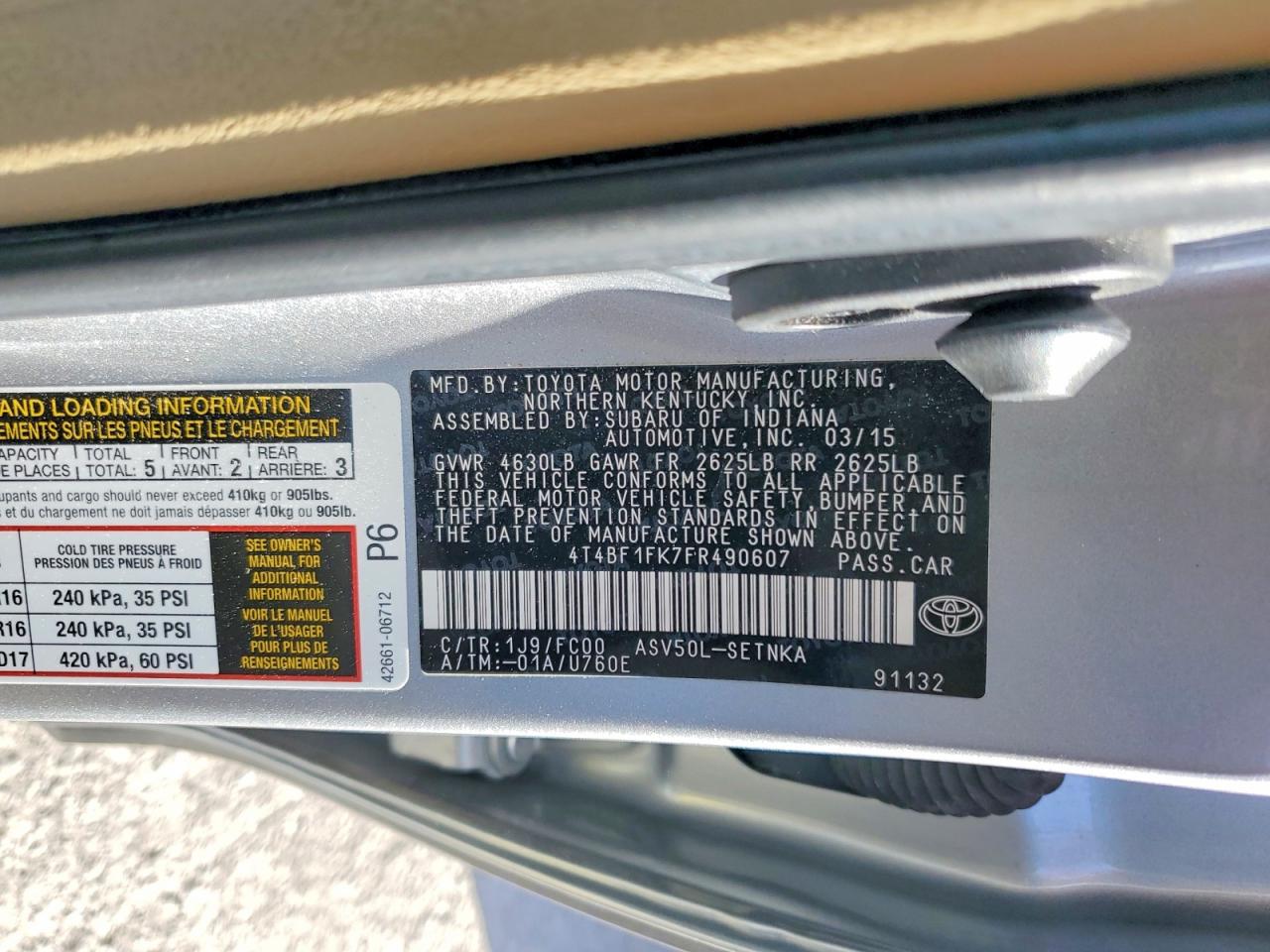 2015 TOYOTA CAMRY LE photo 25