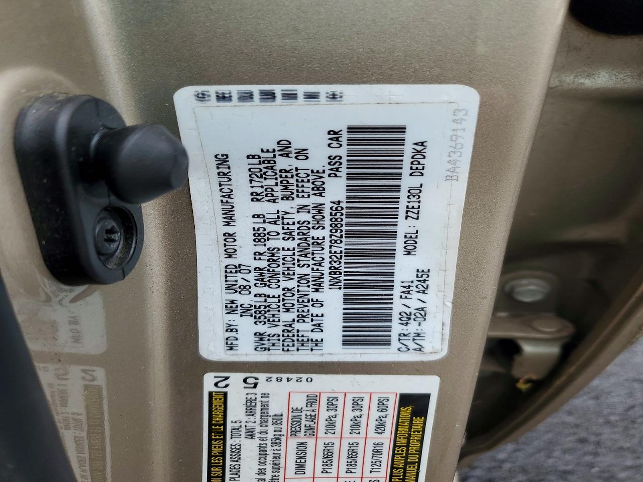 2008 TOYOTA COROLLA CE photo 34