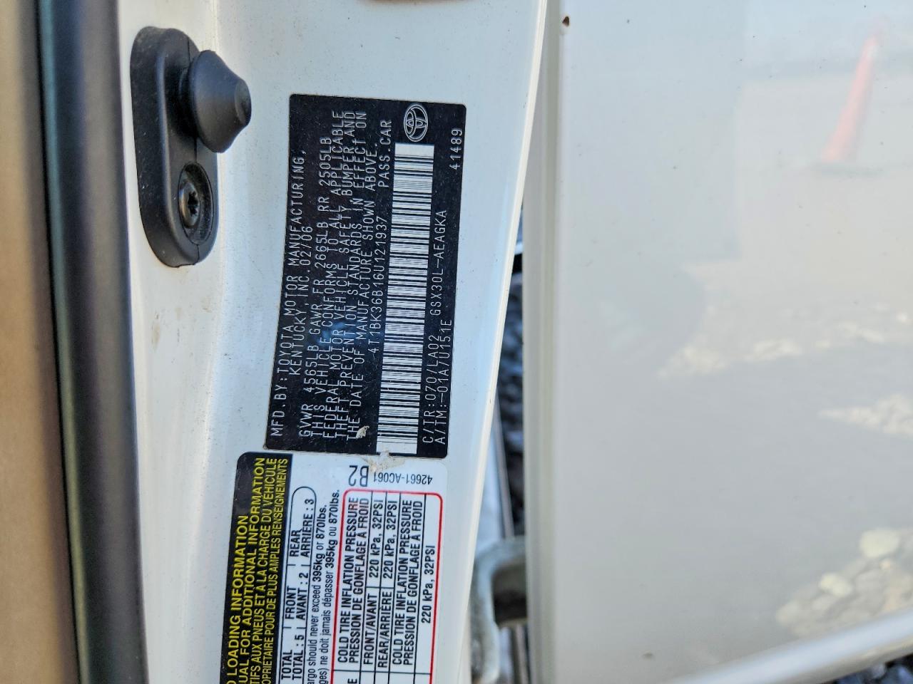 2006 TOYOTA AVALON XLS photo 23