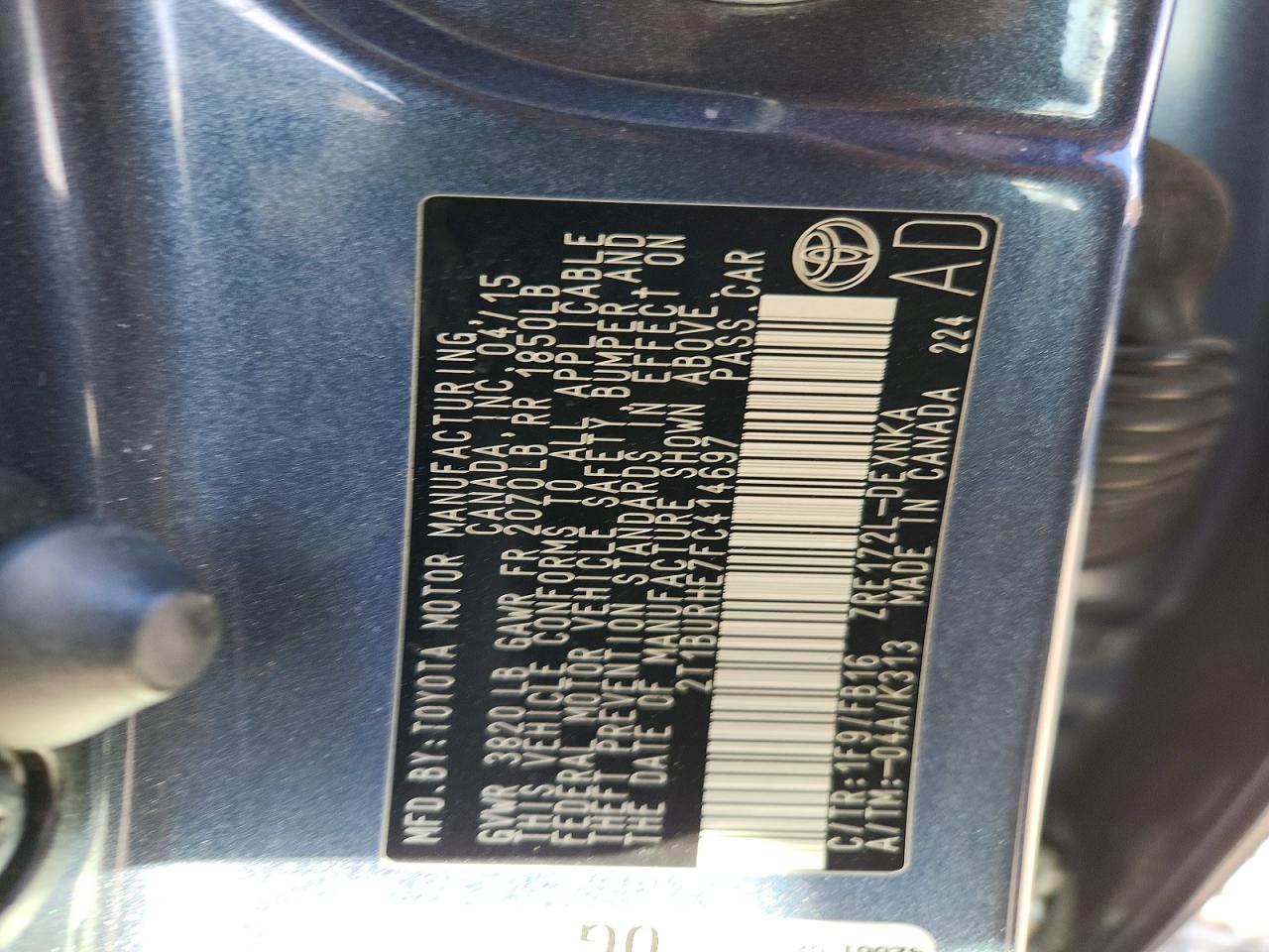 2015 TOYOTA COROLLA LE photo 23
