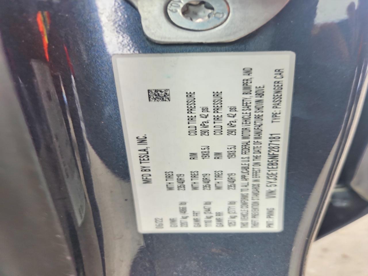 2022 TESLA MODEL 3 photo 23