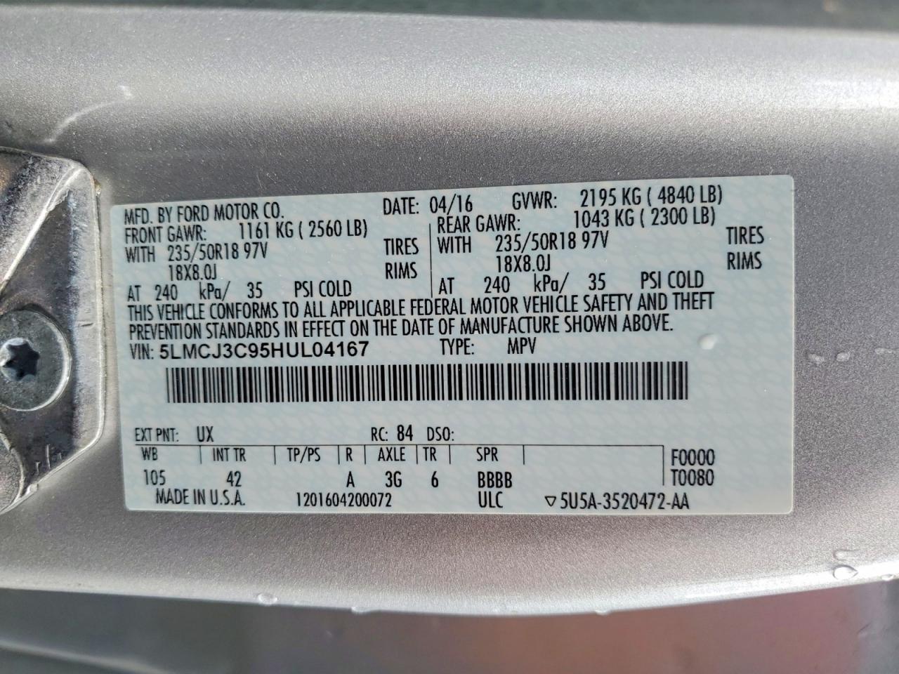 2017 LINCOLN MKC RESERVE photo 14