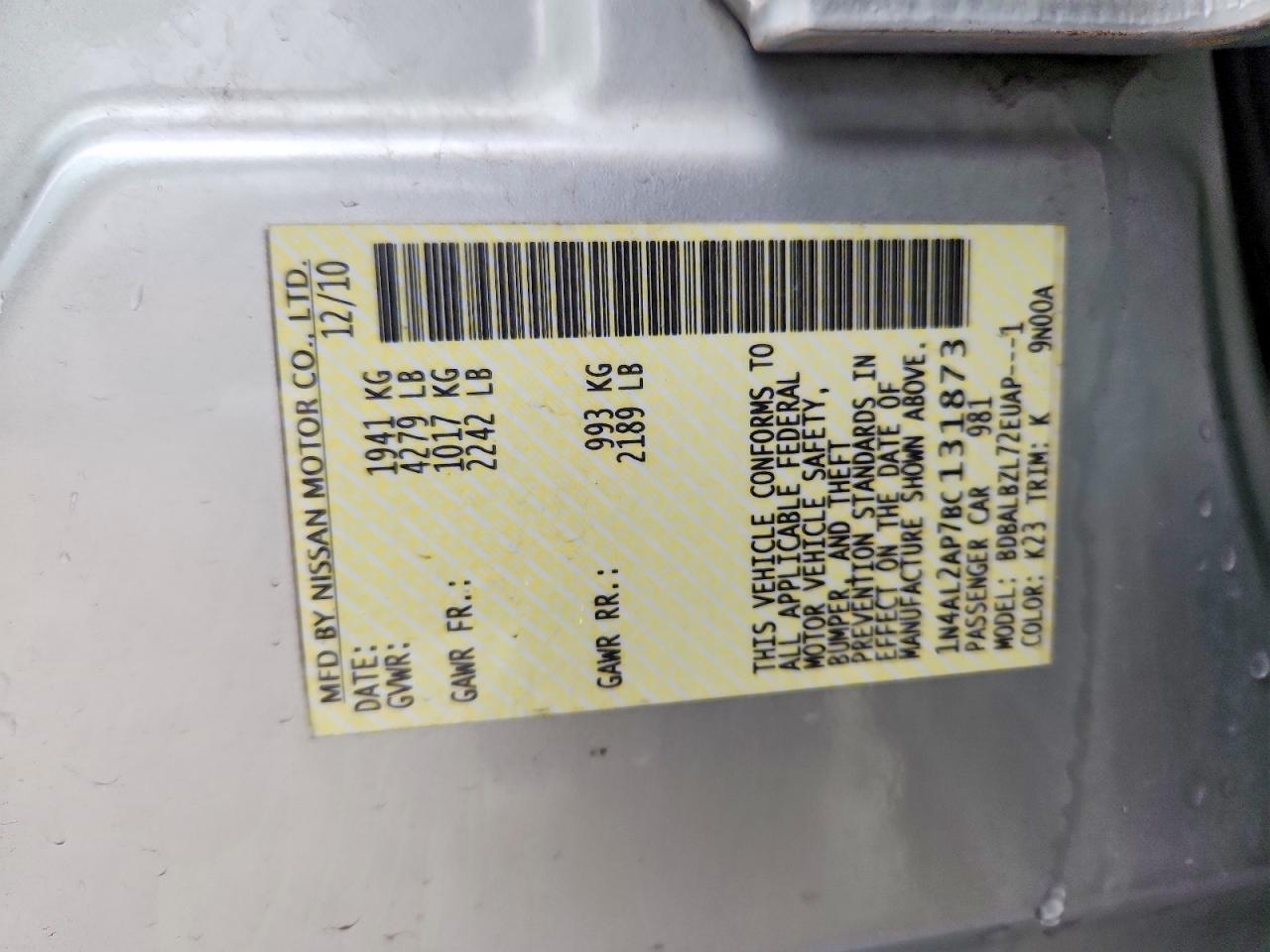 2011 NISSAN ALTIMA 2.5 photo 25