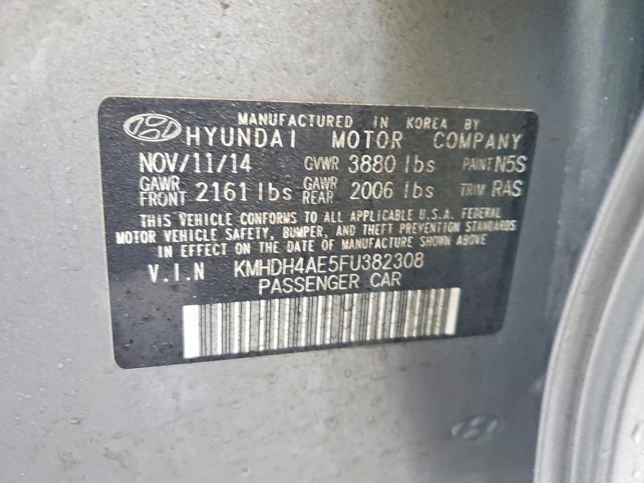 2015 HYUNDAI ELANTRA SE photo 23