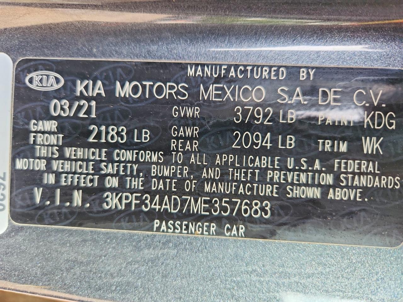 2021 KIA FORTE GT-LINE photo 25