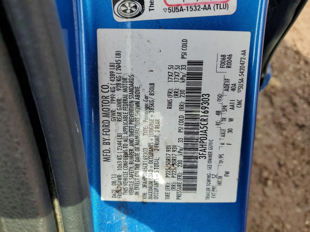 2012 FORD FUSION SEL photo 23