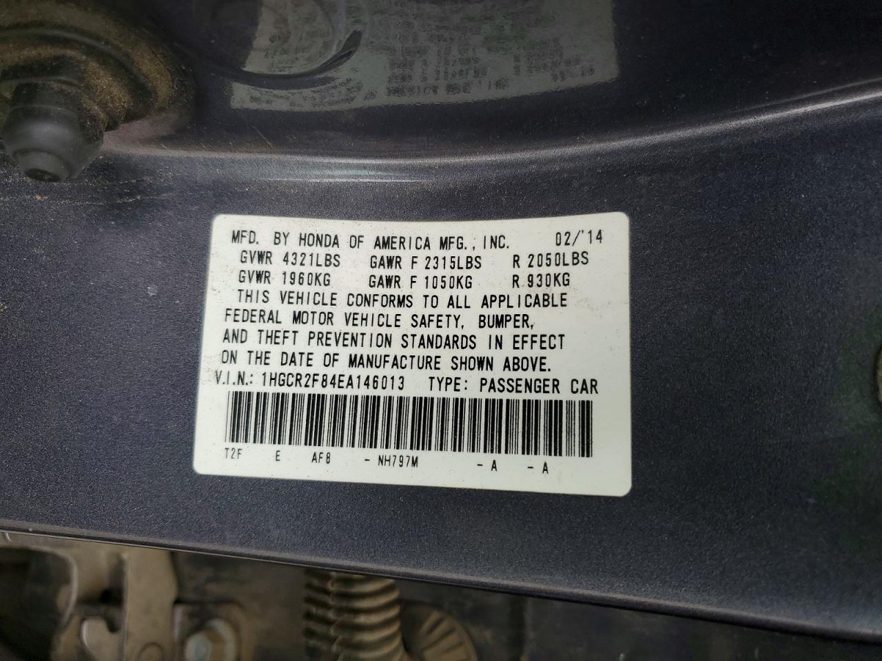 2014 HONDA ACCORD EXL photo 12