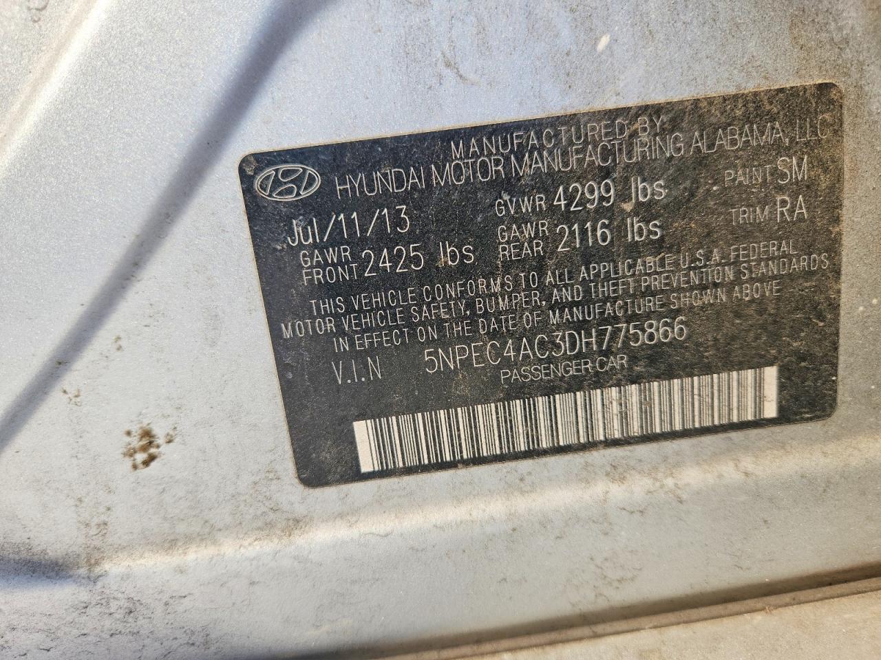 2013 HYUNDAI SONATA LIMITED photo 13