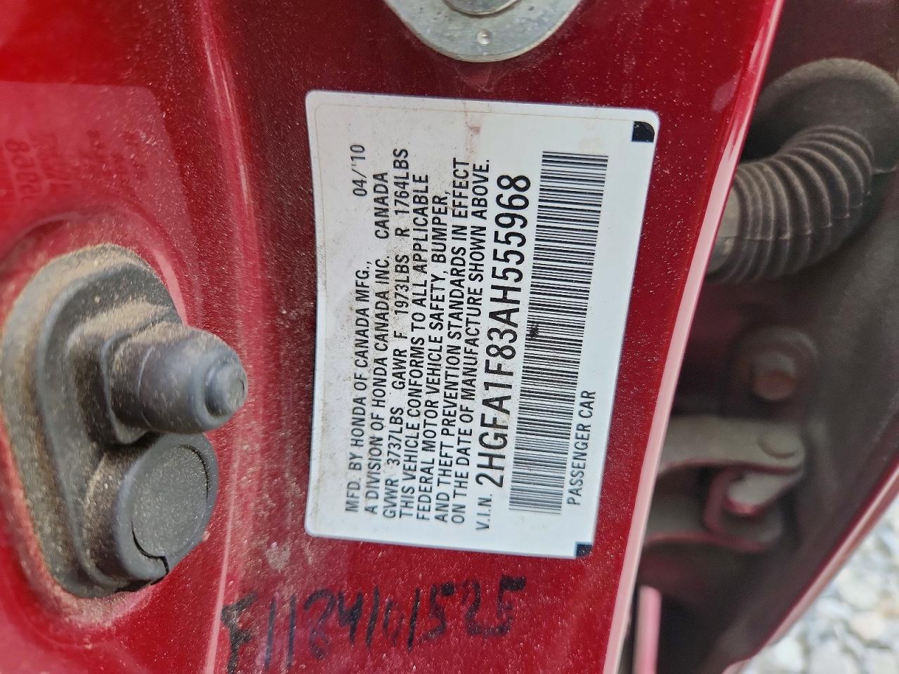 2010 HONDA CIVIC EX photo 12