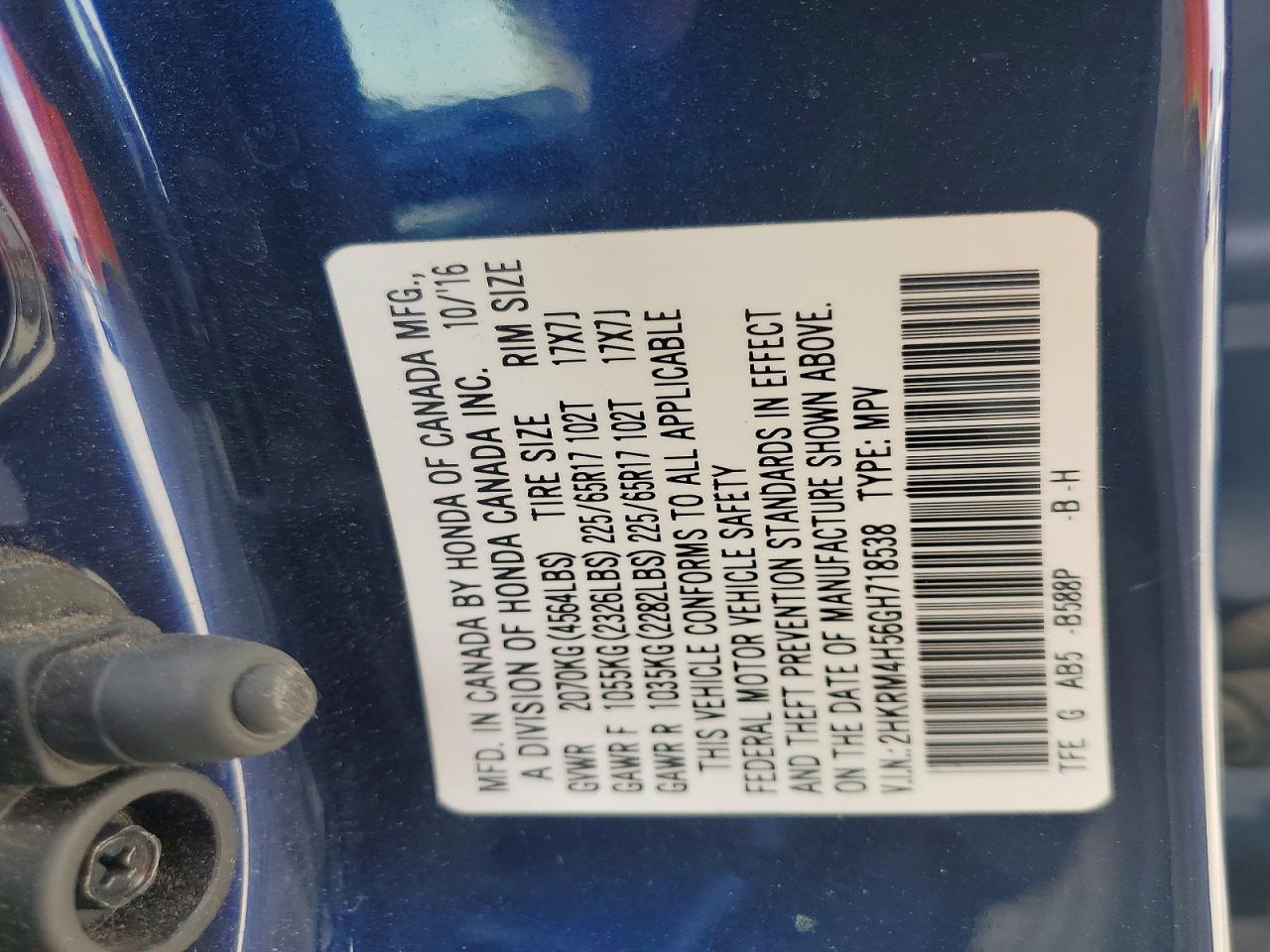2016 HONDA CR-V EX photo 25