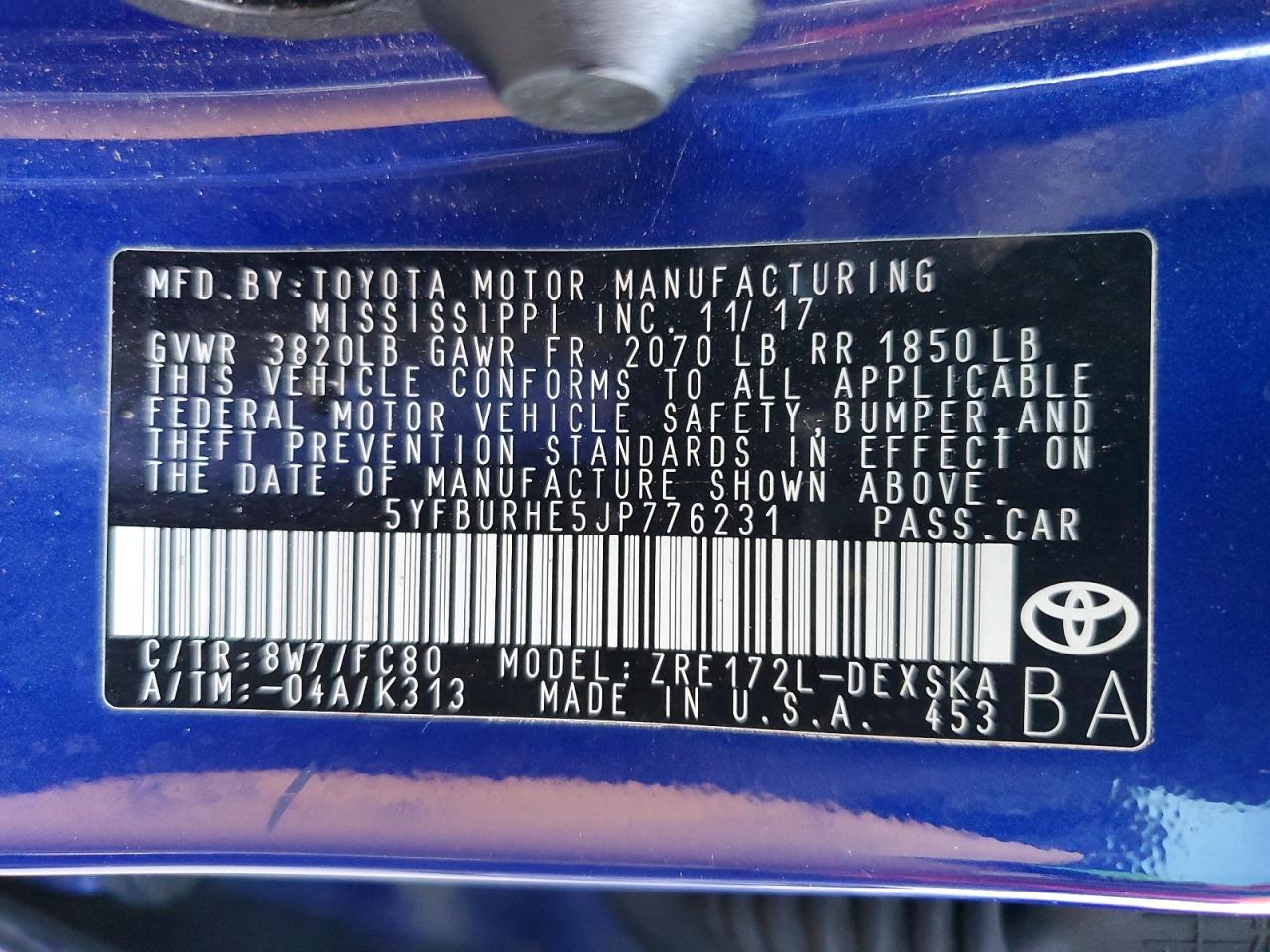 2018 TOYOTA COROLLA SE photo 13