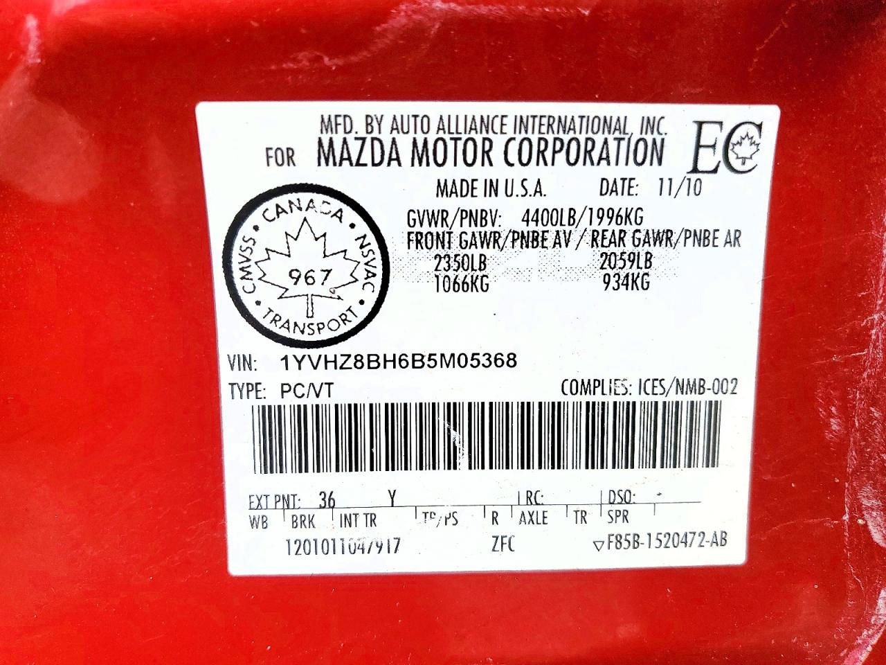2011 MAZDA 6 I photo 25