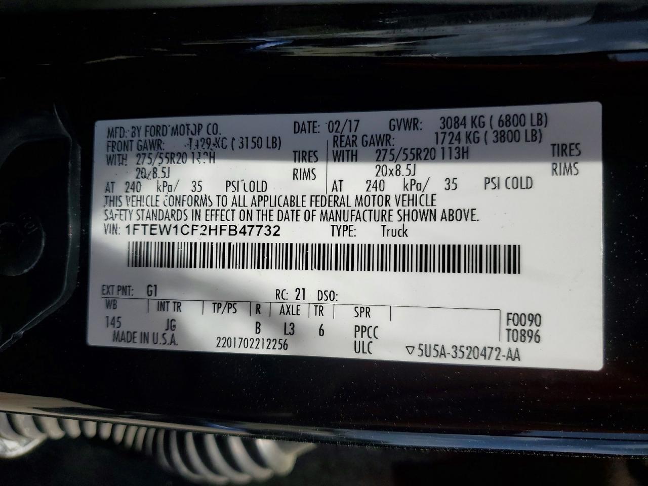2017 FORD F150 SUPERCREW photo 12