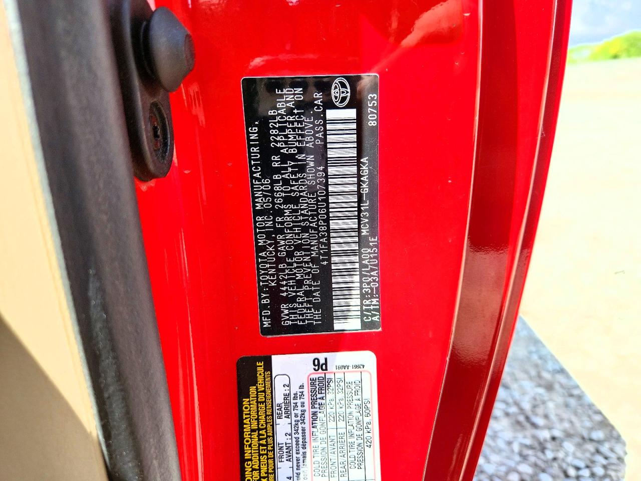 2006 TOYOTA CAMRY SOLARA SLE V6 photo 25